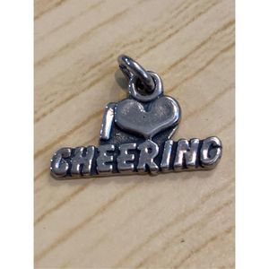 .925 I Love Cheering Sterling Silver Jewelry Charm #cheer #sports